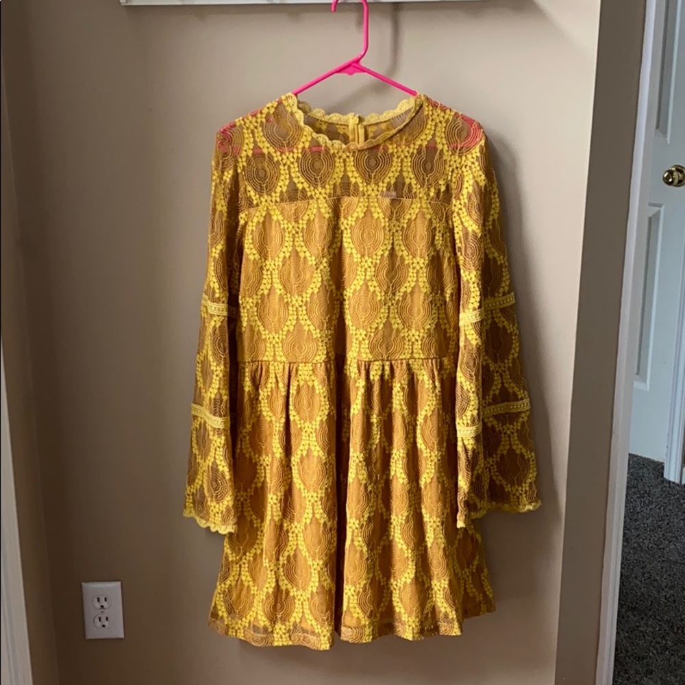 Mustard lace dress